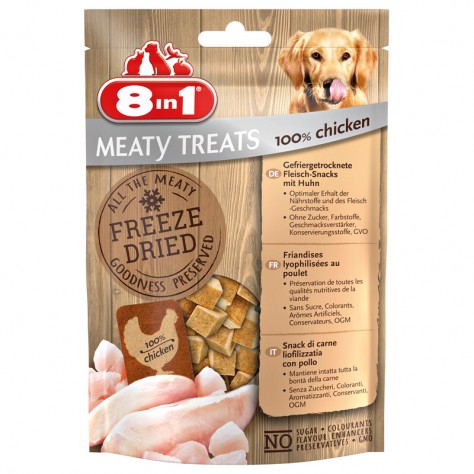 8IN1 MEATY TREATS SNACK LIOFILIZZATO 100% PETTO DI POLLO 50 G