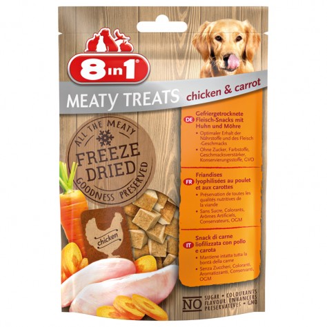 8in1 MEATY TREATS SNACK LIOFILIZZATO POLLO&CAROTA 50 g