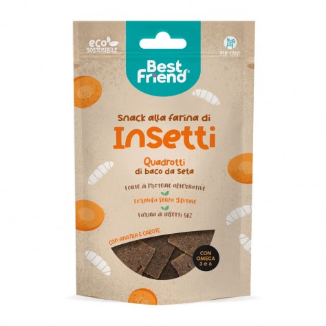 BEST FRIEND SNACK PER CANI ALLA FARINA DI INSETTI 70 G PUPA DI BACO DA SETA