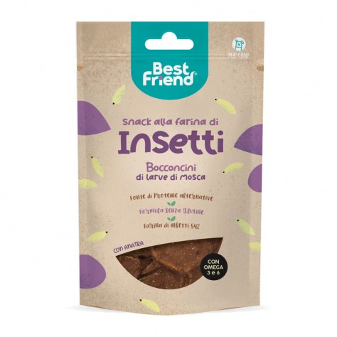 BEST FRIEND SNACK PER CANI ALLA FARINA DI INSETTI 70 G LARVE DI MOSCA