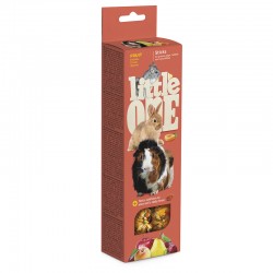 LITTLE ONE 2 STICK PER CAVIE,CONIGLI,CINCILLA FRUTTA 120 G